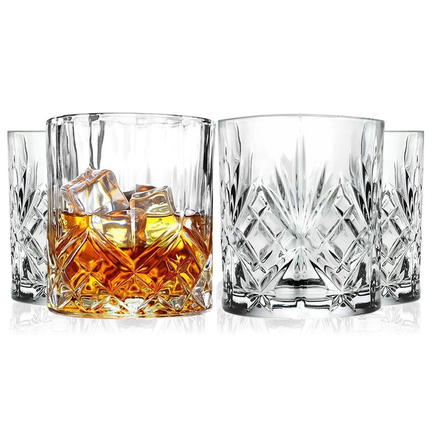 Glass DOF Lowball Tumblers, Available In Multiple Set Sizes