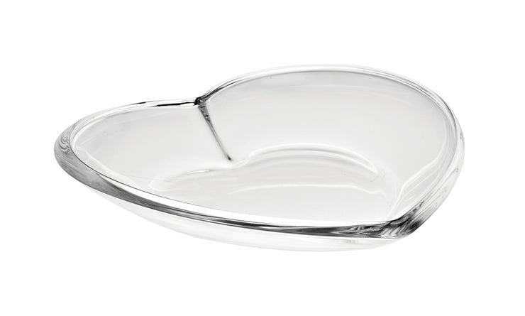 European Glass Tray - Shallow Bowl - Heart Shaped for Fruits - Cake - Chocolates - Petit Four - 10" Width