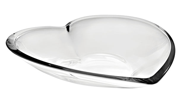 European Glass Plate - Shallow Bowl - Heart - Shaped - for Fruit - Nuts - Dessert - Salad