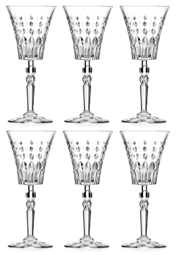 Stemmed - Set of 6 Goblets - Water Glass, 7 Oz.