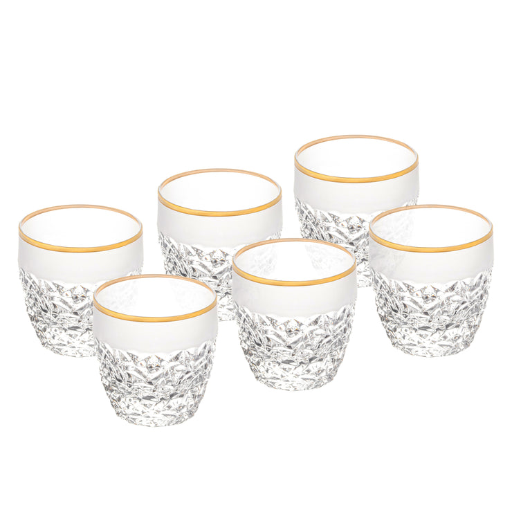 Nicolette Double Old Fashion with Gold, 12 oz. Set of 6