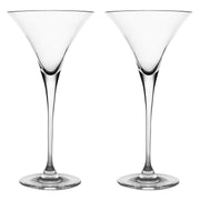 European Martini - Glasses - Handmade - Glass - Set of 2 - Tall Stem - Classic Clear - 9 Oz.