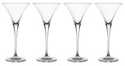European Martini - Glasses - Handmade - Glass - Set of 4 - Tall Stem - Classic Clear - 9 Oz.