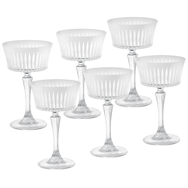 Onyx Champagne Coupe, White, 8.75 oz. Set of 6