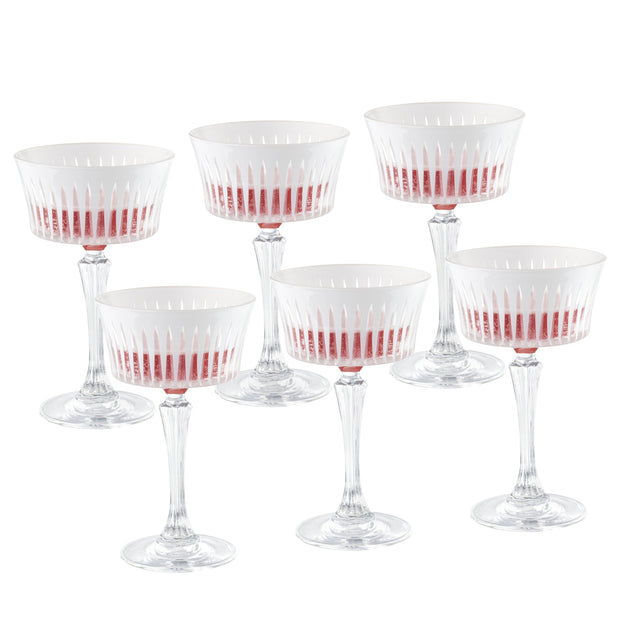 Onyx Champagne Coupe, White, 8.75 oz. Set of 6