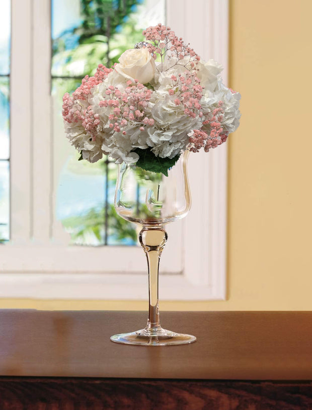 Glass Footed Vase or Candleholder, Available In Multiple Sizes