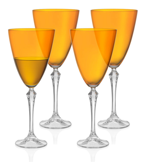 Vivid Wine Glass, Amber, 9 oz. Set of 4
