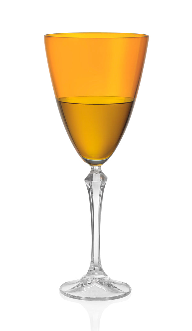 Vivid Wine Glass, Amber, 9 oz. Set of 4