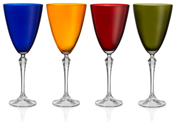 Vivid Wine Glass, Assorted Colors, 9 oz. Set of 4