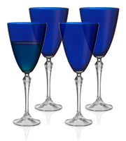 Vivid Wine Glass, Blue, 9 oz. Set of 4