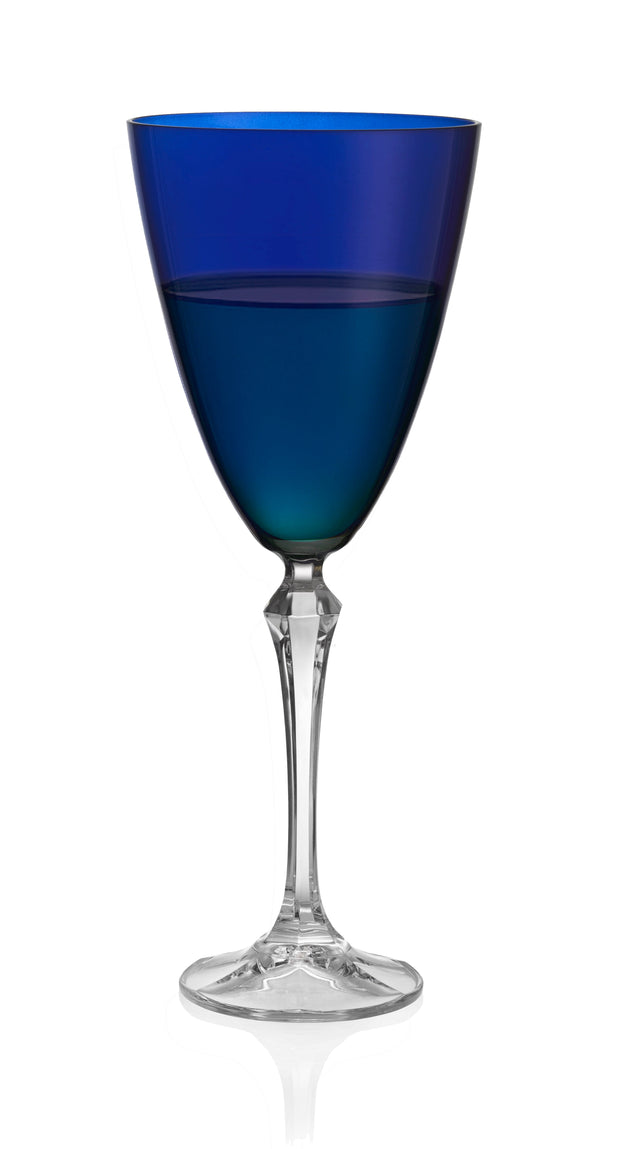 Vivid Wine Glass, Blue, 9 oz. Set of 4