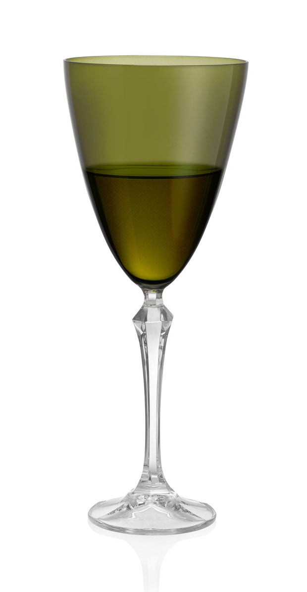 Vivid Wine Glass, Green, 9 oz. Set of 4