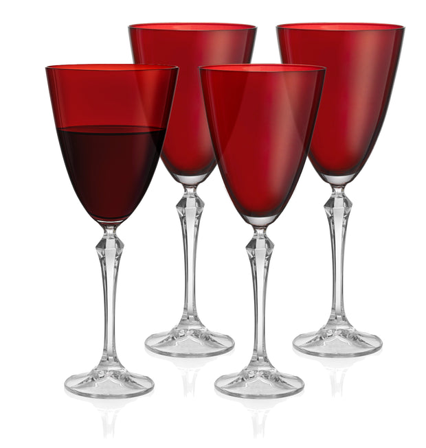 Vivid Wine Glass, Ruby, 9 oz. Set of 4