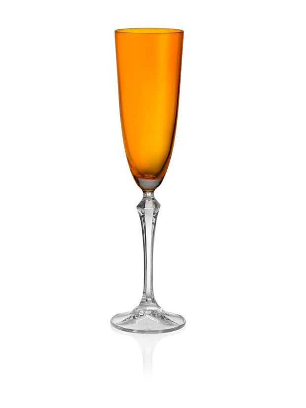 Vivid Champagne Flute, Amber, 7 oz. Set of 4