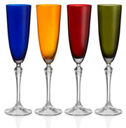 Vivid Champagne Flute, Assorted Colors, 7 oz. Set of 4