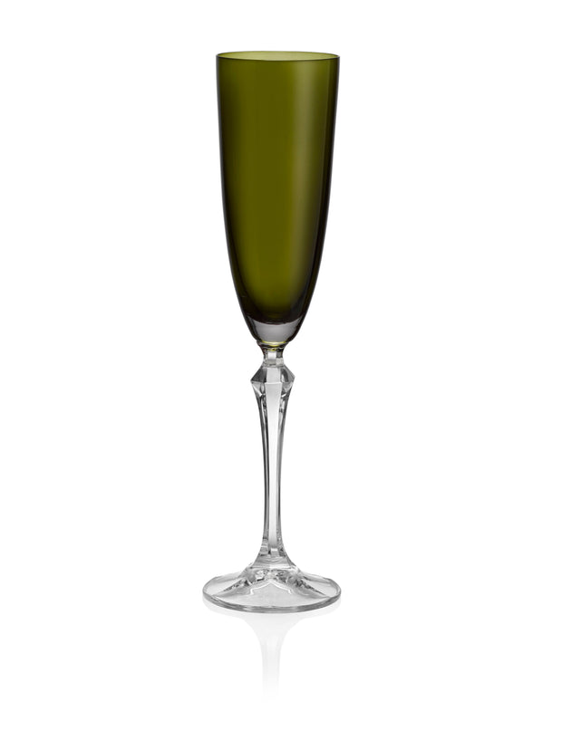 Vivid Champagne Flute, Green, 7 oz. Set of 4