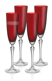 Vivid Champagne Flute, Ruby, 7 oz. Set of 4