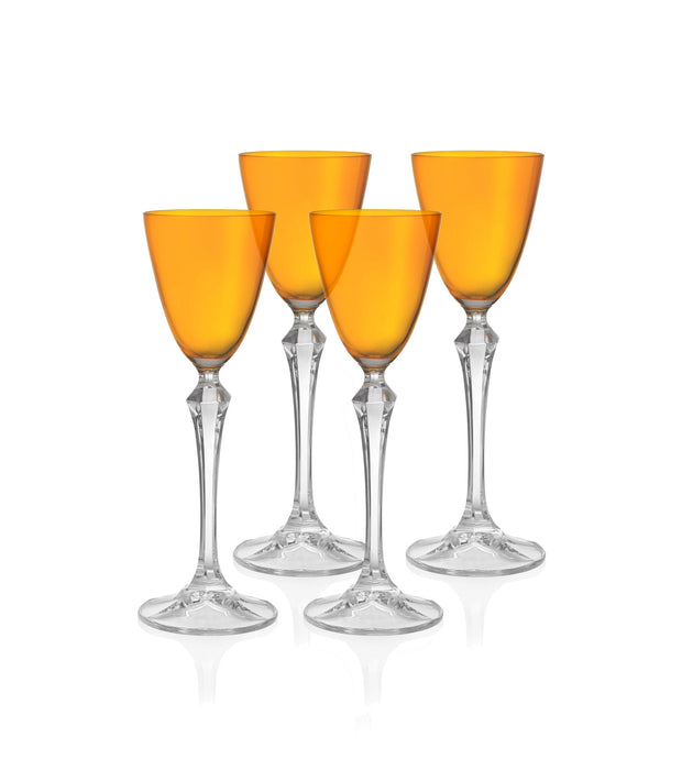 Vivid Liquor Glass Amber, 3 oz. Set of 4