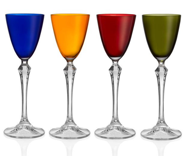 Vivid Liquor Glass Assorted Colors, 3 oz. Set of 4