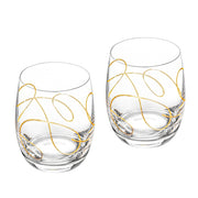 String Double Old Fashion with Gold, 14 oz. Set of 2