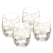 String Double Old Fashion with Gold, 14 oz. Set of 4