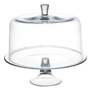 European Lead Free Crystalline Footed Cake Plate - Round- W/ Dome - 13" Diameter - Dome is 11.5" Diameter