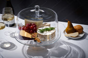 European Lead Free Crystalline Footed Cake Plate - Round- W/ Dome - 13" Diameter - Dome is 11.5" Diameter