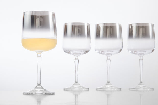 Wine Glasses, Metallic Smoked Ombre, Set of 4 , 12 Oz.