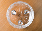 Pinwheel Crystal Cut Footed Bowl 5"D