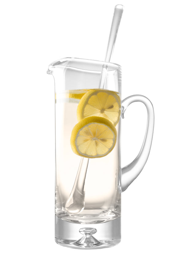 Pitcher with bubble in base and Glass Stirrer, 40 oz.