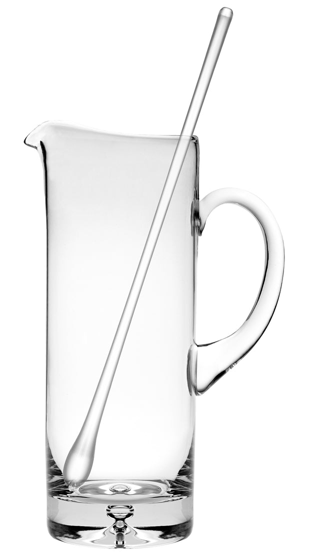 Pitcher with bubble in base and Glass Stirrer, 40 oz.