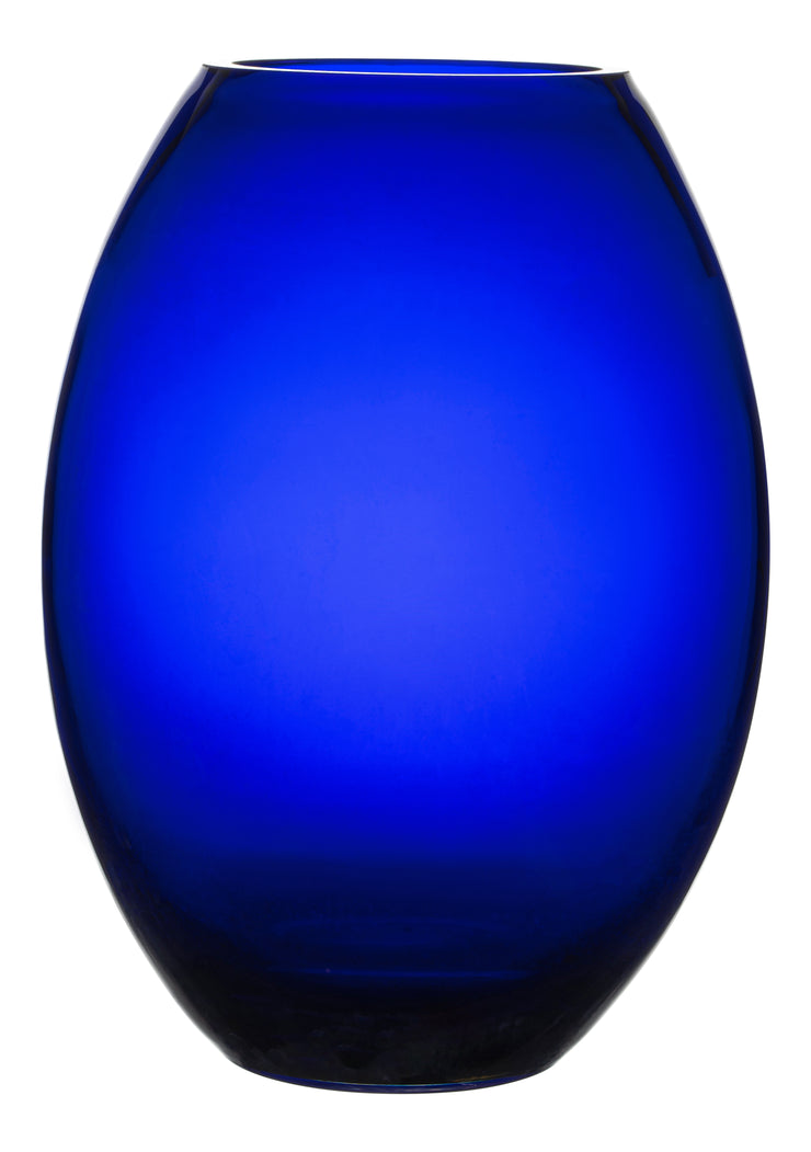 Cobalt Barrel Vase, 12"H