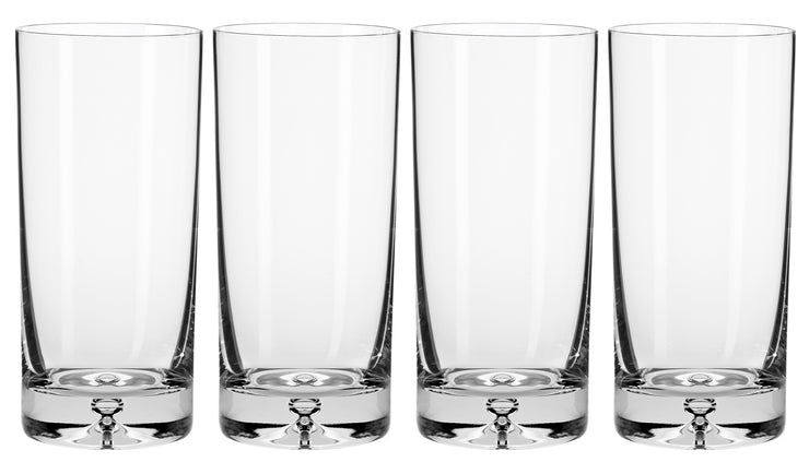 Highball Glasses with Bubble in the base, Set of 4