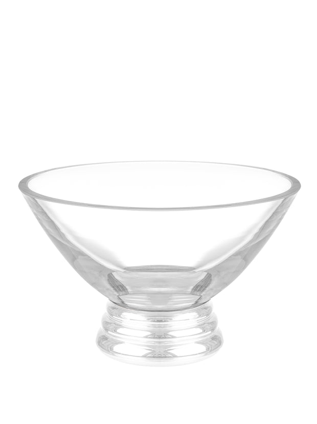 Glass Footed Dessert Bowl with Clear  Base, 5" Diameter