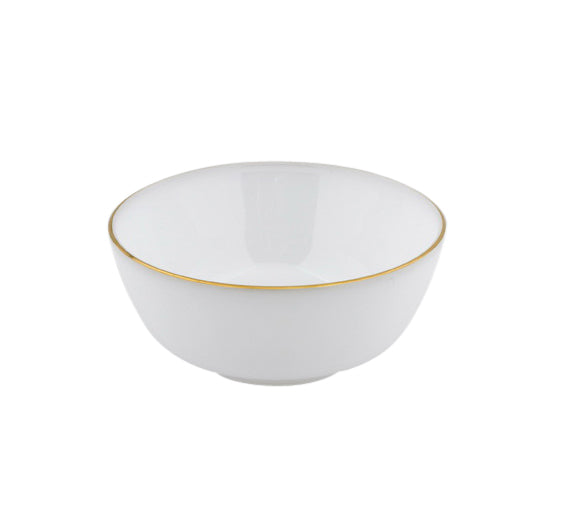 Aura-Gold White Bowl with Gold rim, Set of 4