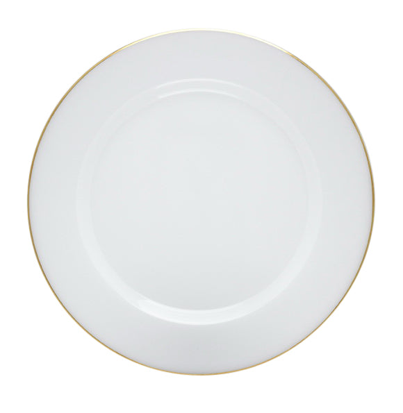 Aura-Gold White Round Plate with Gold rim, Set of 4