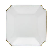 Aura-Gold White Square Plate with Gold rim, Set of 4