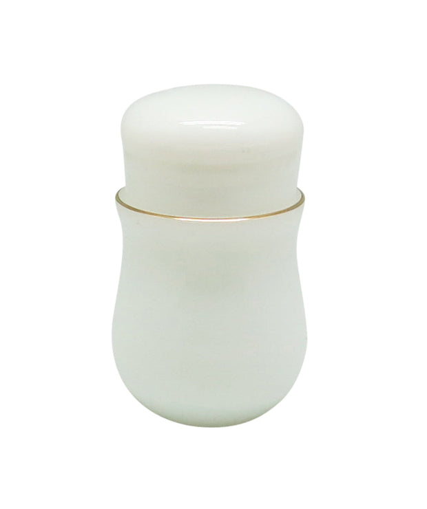 Aura-Gold White Toothpick Holder with Gold rim
