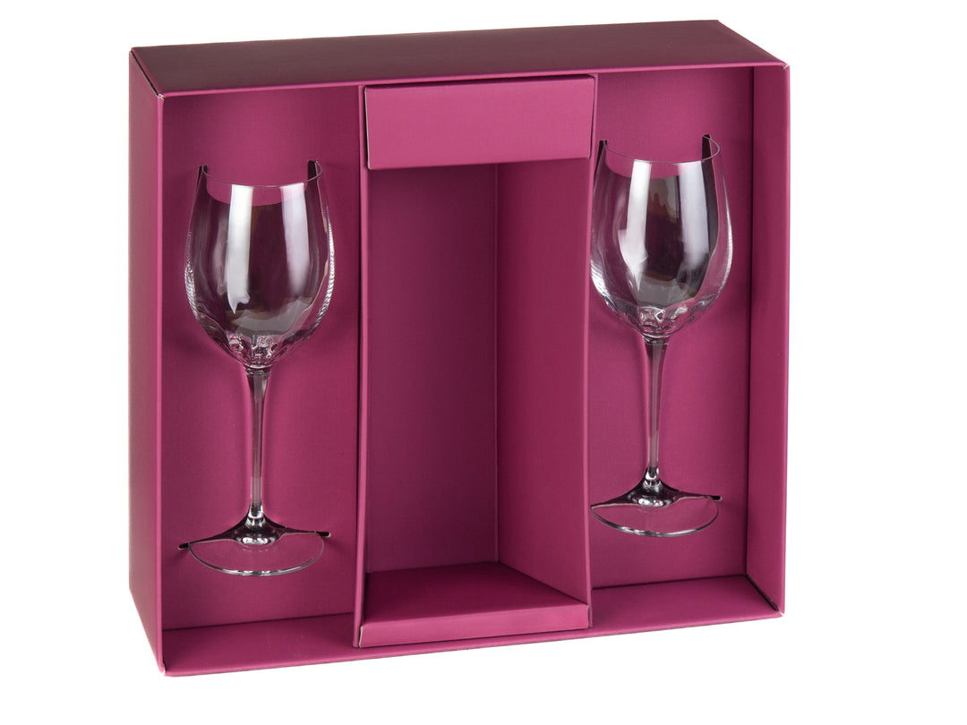 Gift Box, Wine Goblet Set of 2 with Space for Wine Bottle – Barski