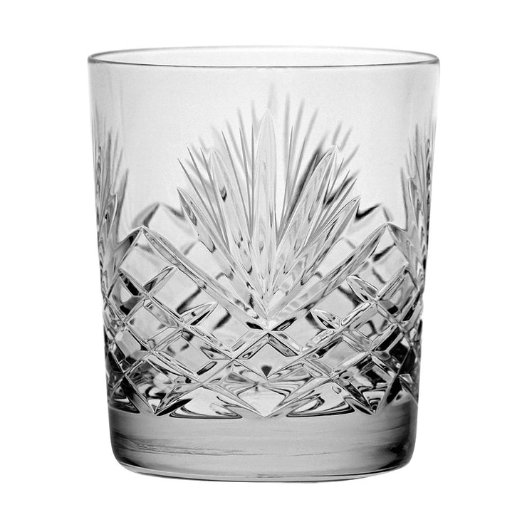 European Cut Crystal Double Old Fashioned Tumblers - For Whiskey - Bourbon - Water - Beverage - 12 Oz. - Set of 6