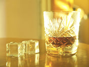 European Cut Crystal Double Old Fashioned Tumblers - For Whiskey - Bourbon - Water - Beverage - 12 Oz. - Set of 6