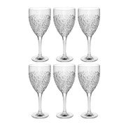 European Crystal Stemmed Wine / Water Goblet - W/ Raindrop Design - 12 Oz. -Set of 6