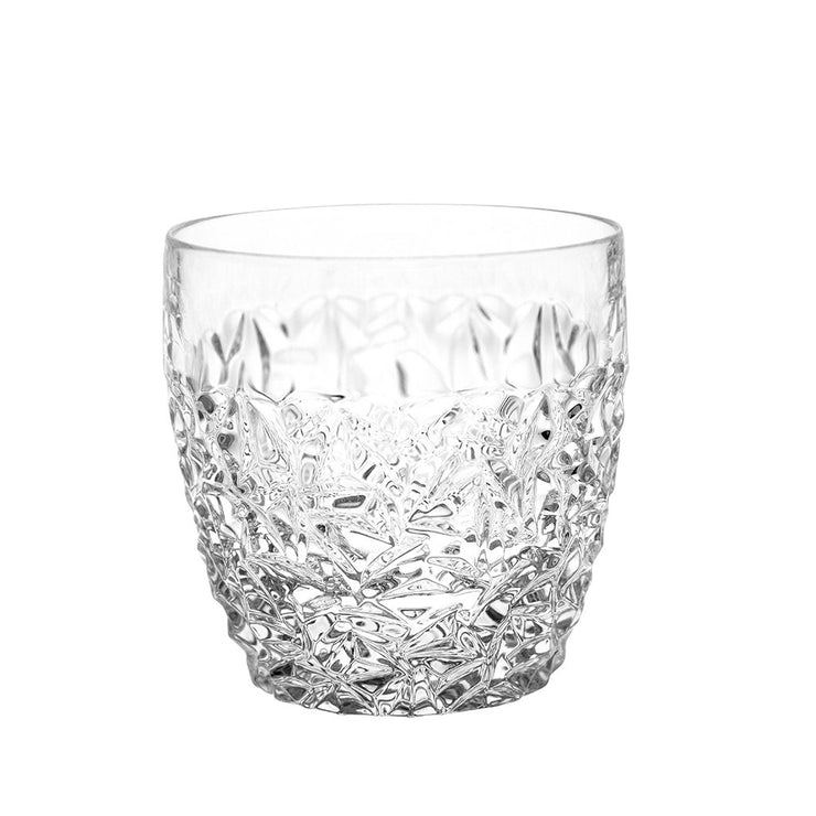 European Crystal Double Old Fashioned Tumblers - Fully Designed - For Whiskey - Bourbon - Water - 12 Oz. - Set of 6