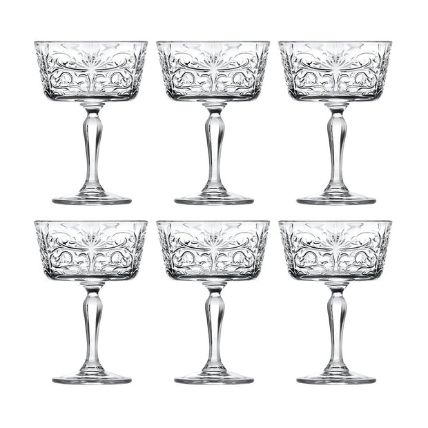 Tattoo Champagne coupe, 9 oz. Set of 6