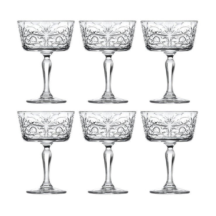 Tattoo Champagne coupe, 9 oz. Set of 6