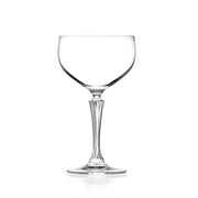 European Lead Free Crystalline Saucer - Belle Coupe - Clear W/ Designed Stem - 16 Oz. - Set of 6 Glasses