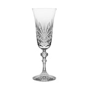 European Hand Cut Crystal Wedding Champagne Flute Glasses  - 4 oz., Set of 6