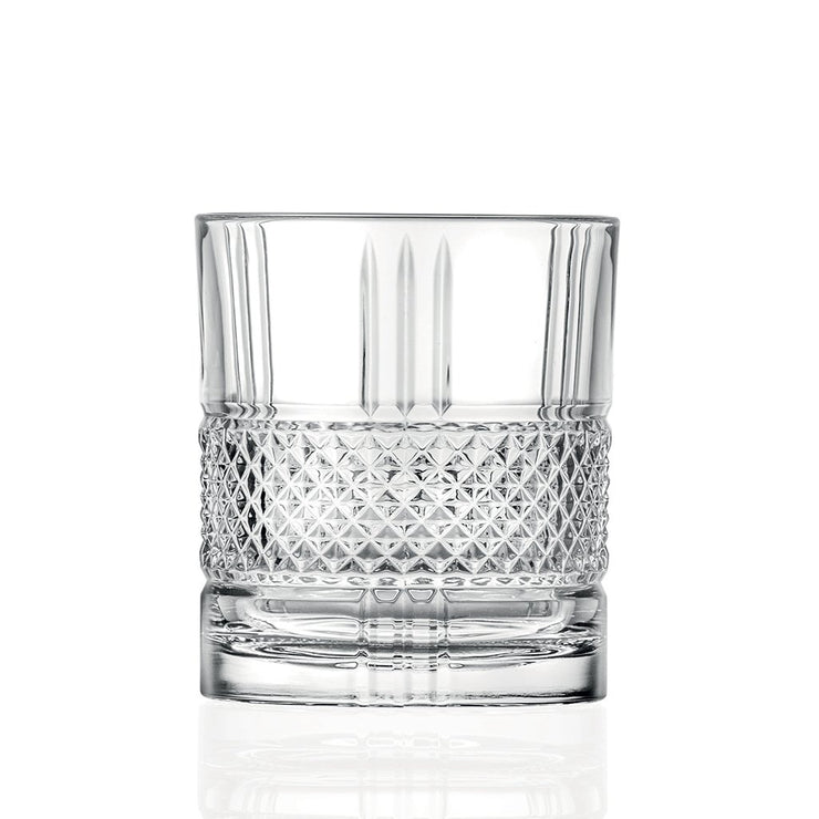 European Lead Free Crystalline Double Old Fashioned Tumblers - Whiskey - Bourbon - Water - 12 Oz. - Set of 6