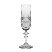 European Hand Cut Crystal Wedding Champagne Flute Glasses  - 6 oz, Set of 6