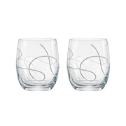 European Lead Free Crystalline Double Old Fashioned Tumblers - W/ String  Design - 14 Oz. - Set of 2